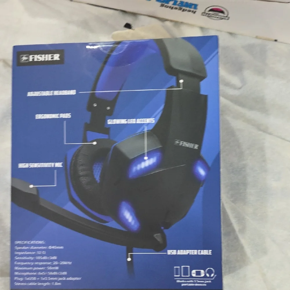 Fisher Gaming Headset with Blue LED Lights